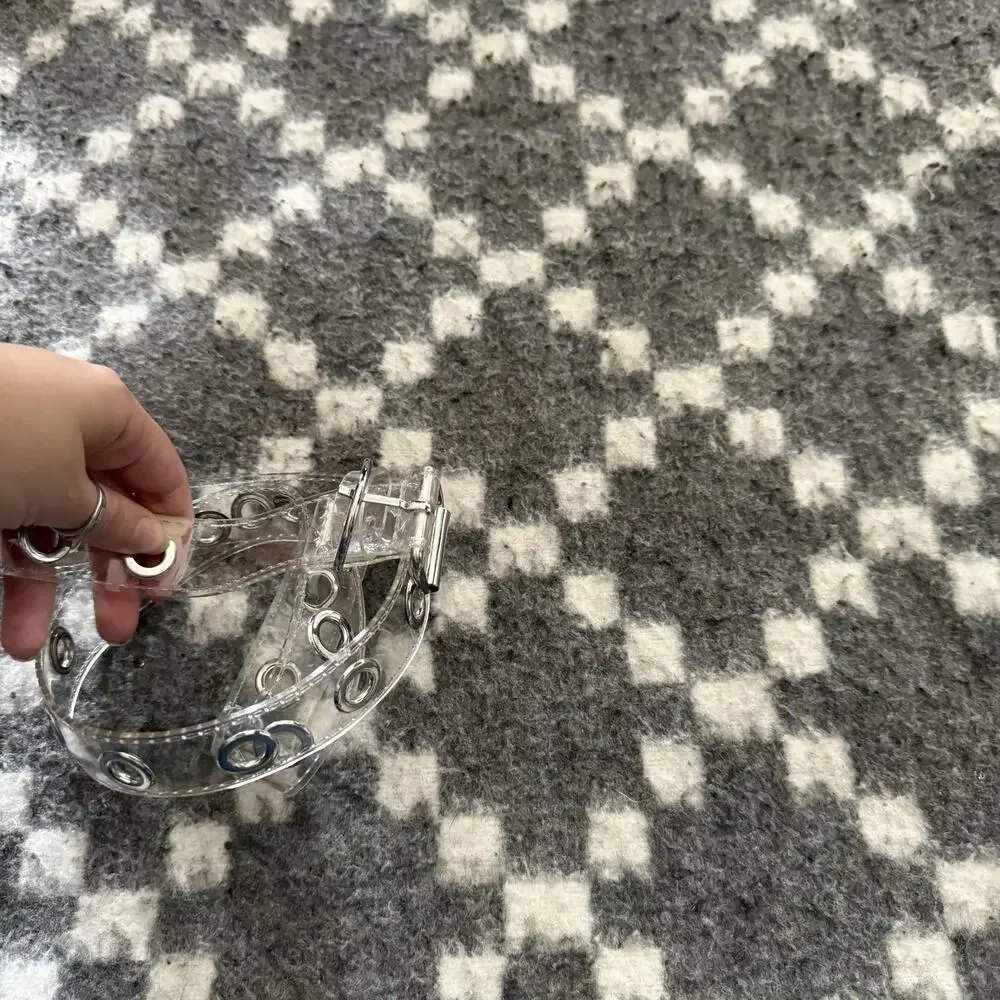 Y2k Clear Grommet‎ Belt Silver Buckle Adjustable Transparent Punk Fashion